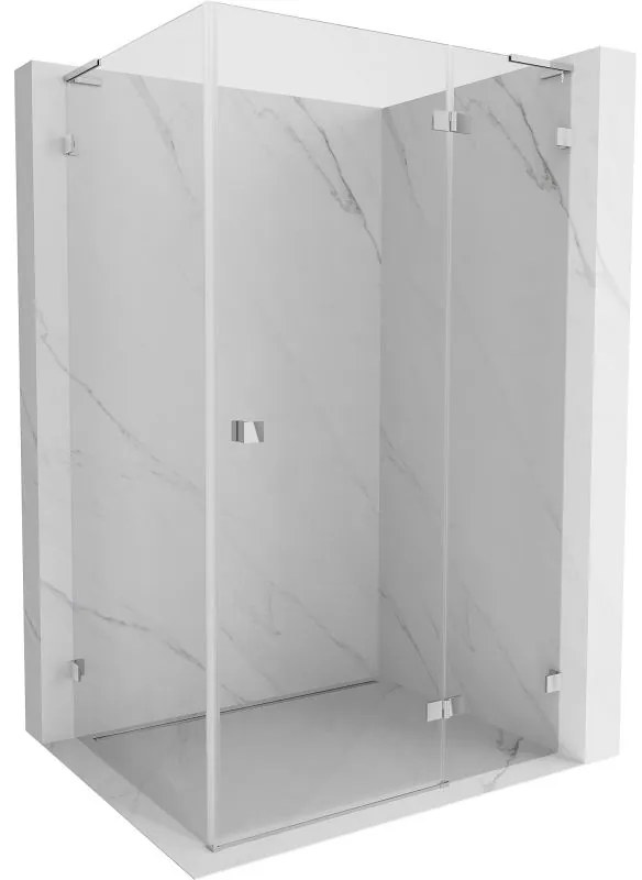 Mexen Lunar, L pravý výklopný sprchový kút 90 x 70 cm, 8mm číre sklo, chrómový profil, 834L-090-070-01-00-P