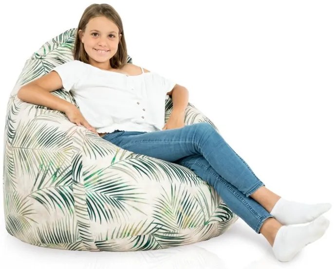 INTERMEDIC Sedací vak BAG Sako Design Botanic – 300 L, polyester, motív listy Veľkosť: XL