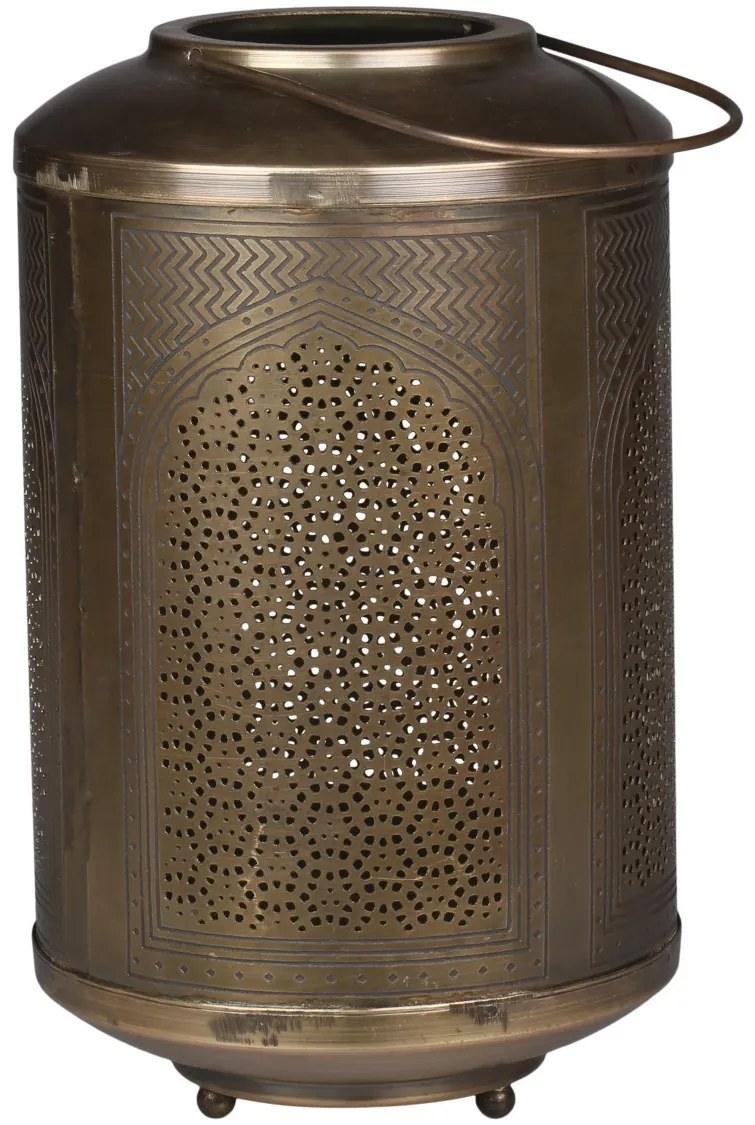 Bronzová antik kovová lampáš Vionne - Ø16*27cm