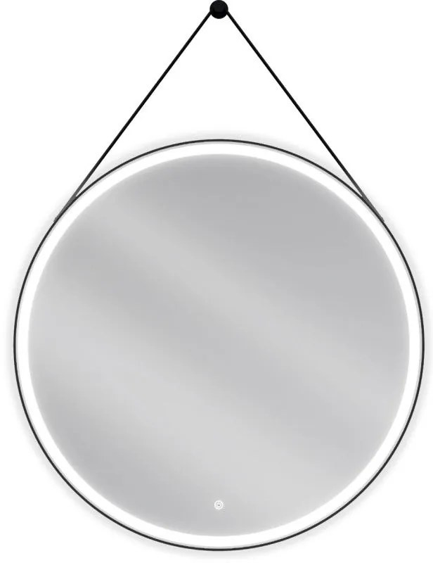 Mexen Reni, LED kúpeľňové zrkadlo s podsvietením 90x90 cm, 6000K, čierny rám, ochrana proti zahmlievaniu, 9812-090-090-611-70