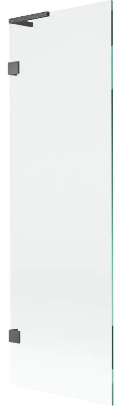 Mexen, Mexen Lunar L 1-krídlová vaňová zástena 60 x 150 cm, transparentná, pištoľovo šedá kartáčovaná - 897L-060-000-66-00