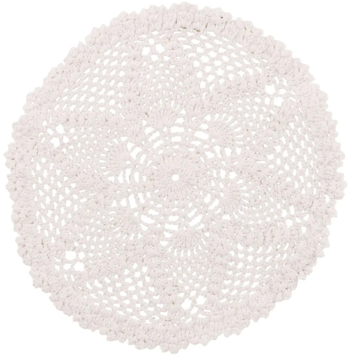 Biele bavlnené okrúhle prestieranie čipka Lace white - Ø 32*0,5cm
