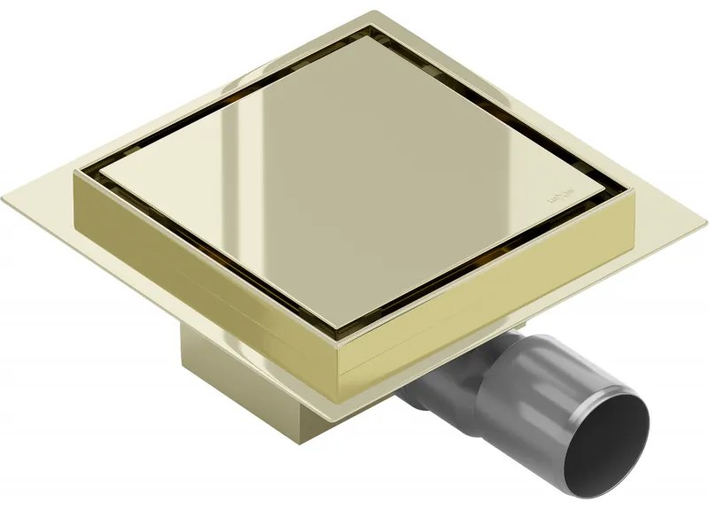 Mexen Flat nerezová podlahová vpusť 12x12 cm, zlatá, 1510012