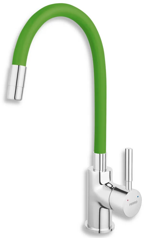 Ferro Zumba, drezová stojánková batéria s elastickým ramenom, Zelená/chrómová, 70710-0Z