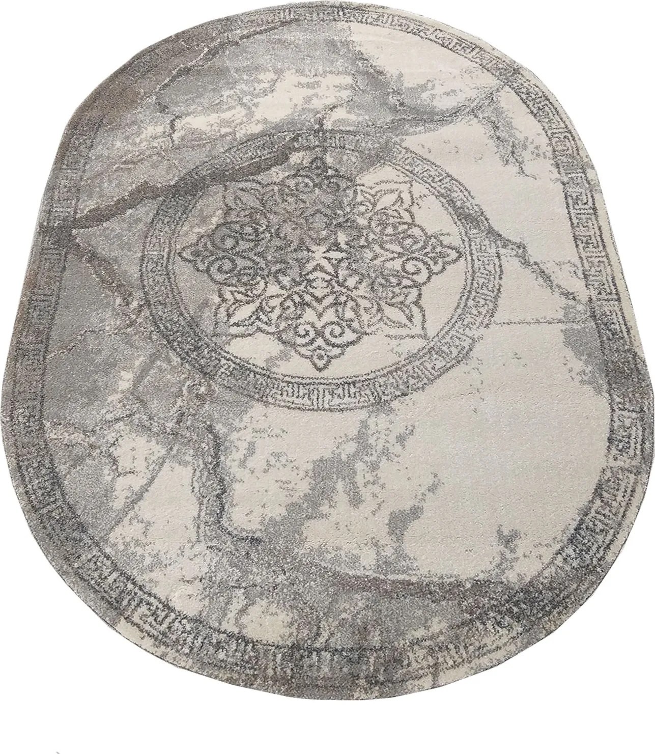 DY Oválny sivý koberec Vista 04 Rozmer: 80x150 cm