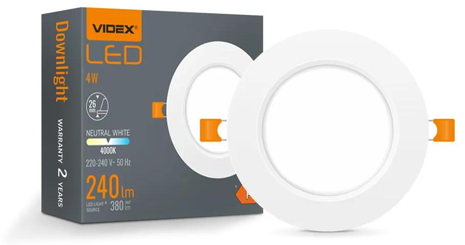 LED panel zapustený okrúhly 4W biely neutrálny