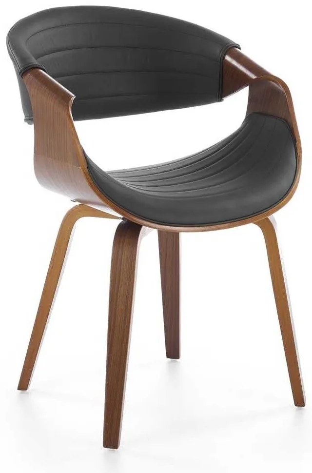 Jedálenská stolička Piper, čierna / orech