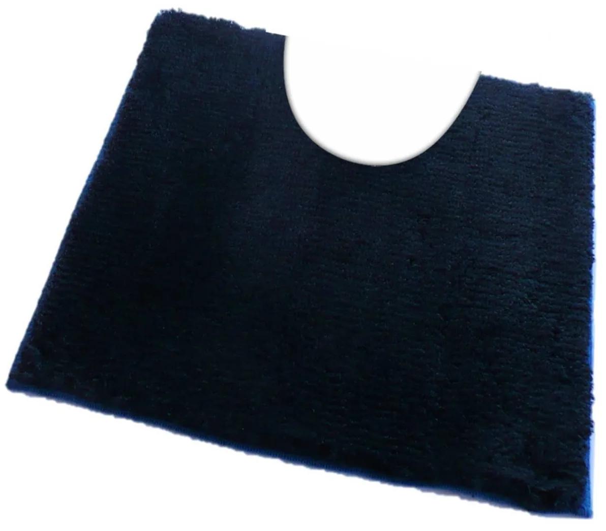 ROUTNER Kúpeľňová predložka COTTON Tmavomodrá 20115 - Tmavomodrá / 50 x 50 cm WC s výkrojom 20115