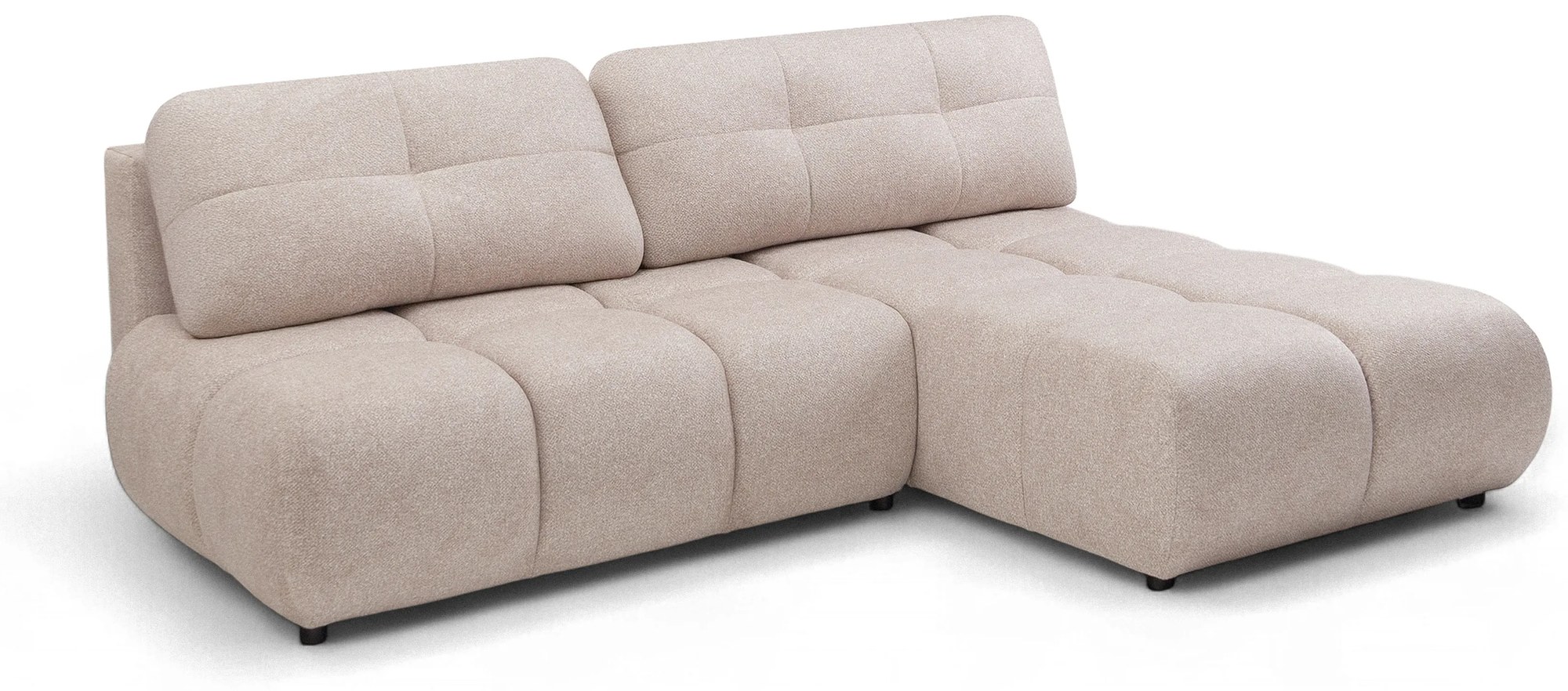 Rozkladacia rohová sedačka Lerio pravá - svetlobéžová hydrofóbna pletenina Blur 02