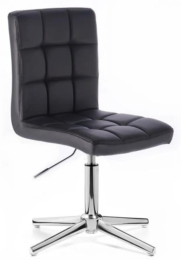 LuxuryForm DESIGN Stolička TOLEDO na striebornom kríži - čierna