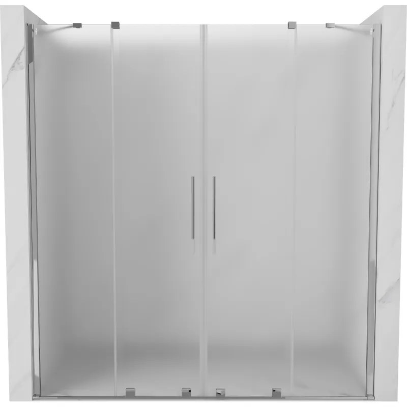 Mexen Velar Duo, posuvné sprchové dvere do otvoru 180 cm, 8mm sklo námraza, chrómová, 871-180-000-32-01