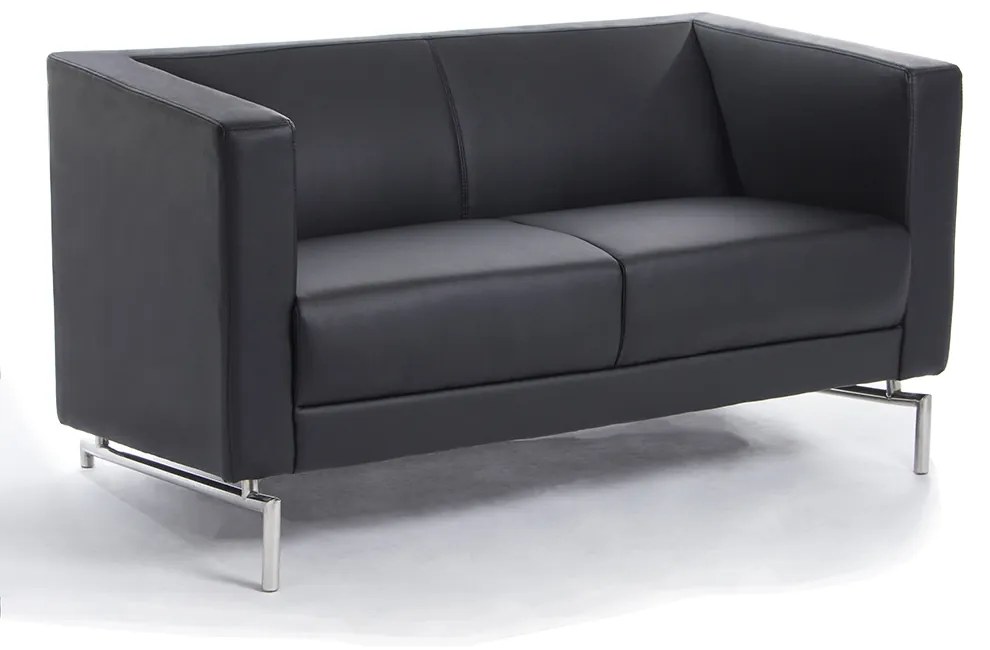 Sedacia súprava Manhattan 2, dvojsedák, čierna / strieborná