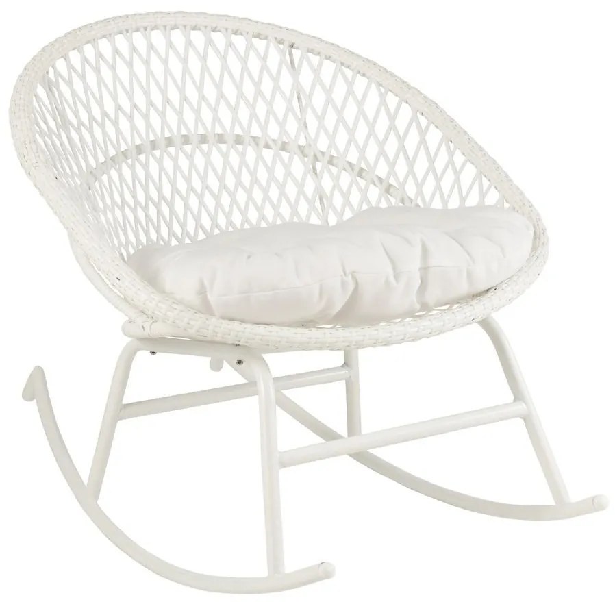 Biele ratanové záhradné hojdacie kreslo Zayo White - 118*82*78 cm