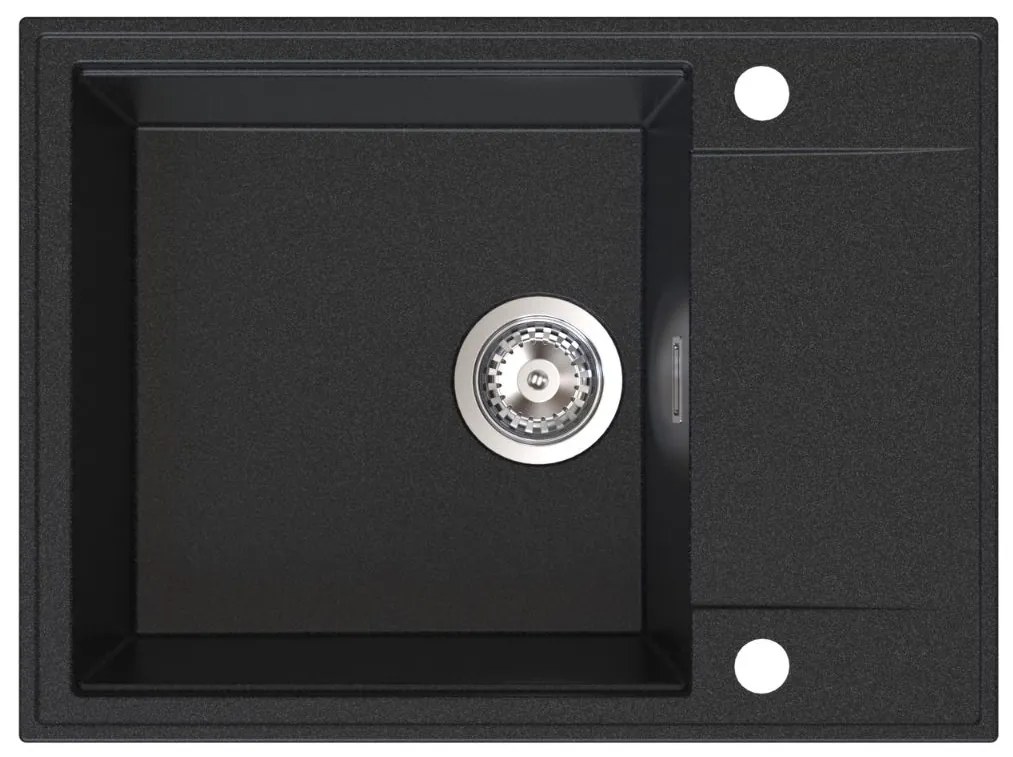 Sink Quality Sink55, kuchynský granitový drez 620x460x215 mm, grafitová, SKQ-SINK.G.1KKO
