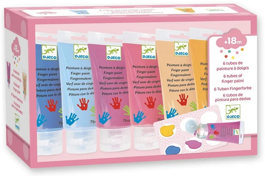 Prstové farby v tube pre dievčatá – 6 ks