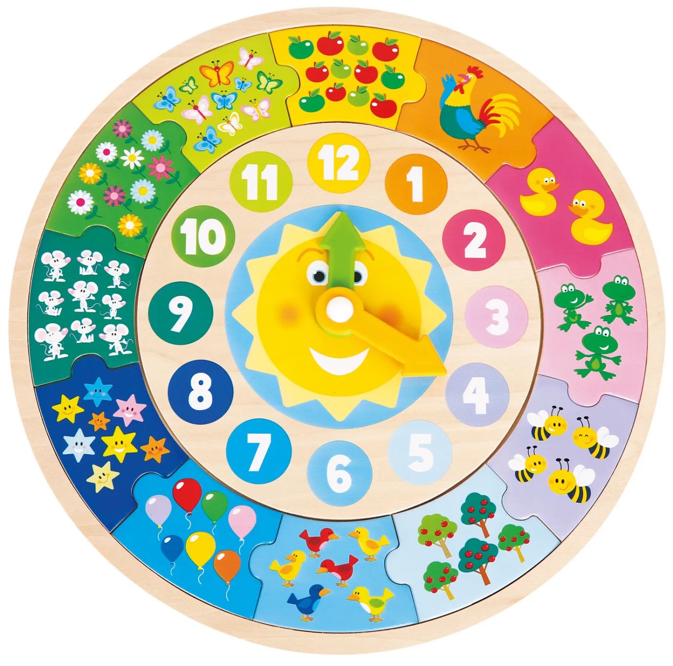 Drevené hodiny + puzzle