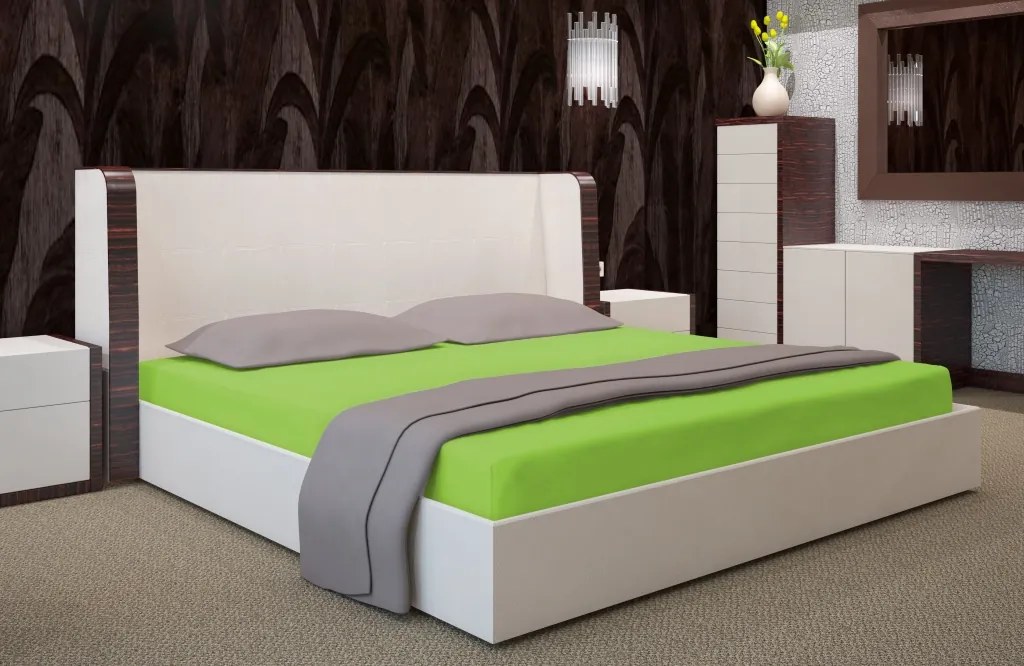 Dekorstudio Prestieradlo Jersey s gumičkou jablkovo zelené PRZJ22 Rozmer plachty: 180x200cm