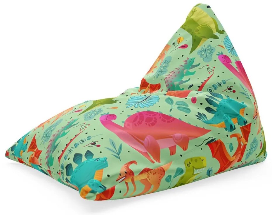Sedací vak Triangl dinosauri v tráve, farebná