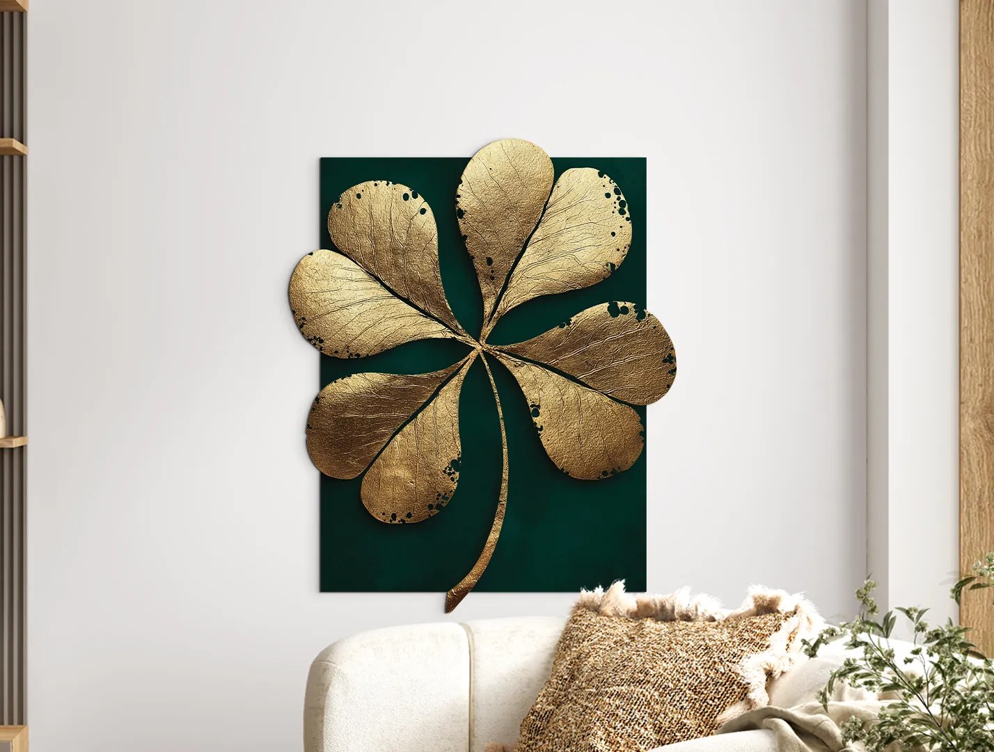 drevko | Obraz Zlatý štvorlístok 44 x 36 cm