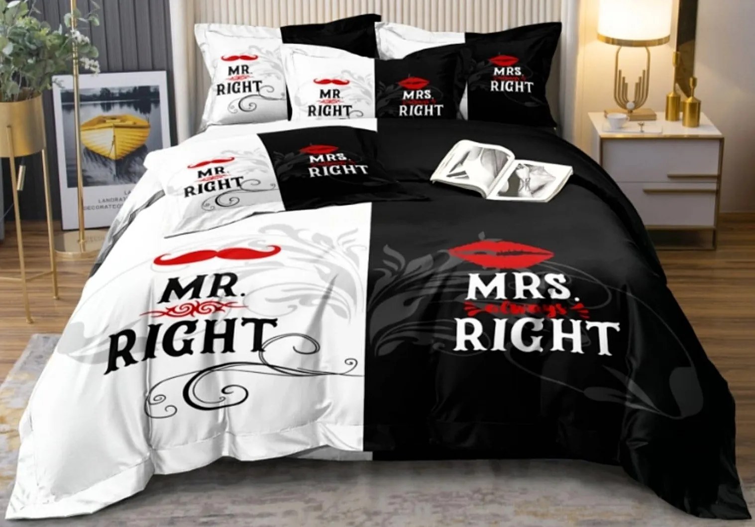 Obliečky King a Queen B Bavlna 7-dielna súprava