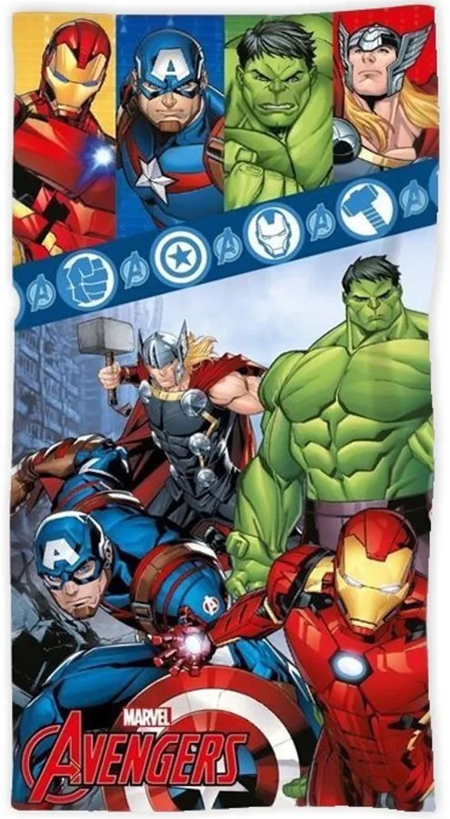 Bavlnená plážová osuška Avengers - motív Team - 100% bavlna - 70 x 140 cm