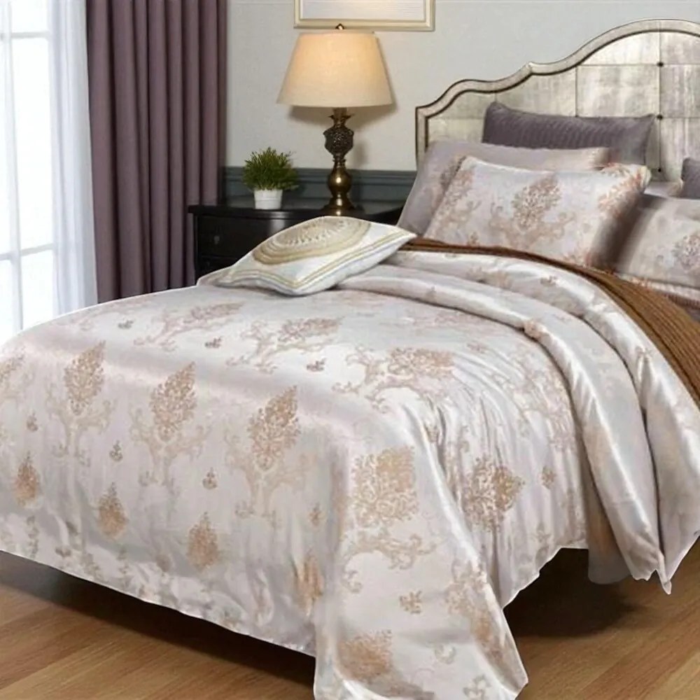 Saténové obliečky GORA CREAM 3-dielna súprava 140x200 cm