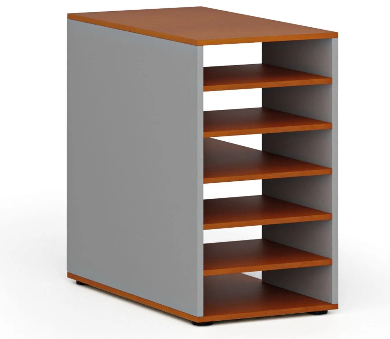 Prístavná policová skrinka k pracovnému stolu PRIMO GRAY, pravá, sivá/čerešňa