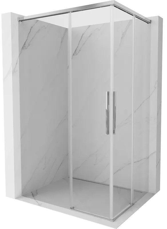 Mexen Rox, Duo posuvný sprchový kút 85 x 75 cm, číre sklo, chrómový profil, 8C2D-085-075-01-00