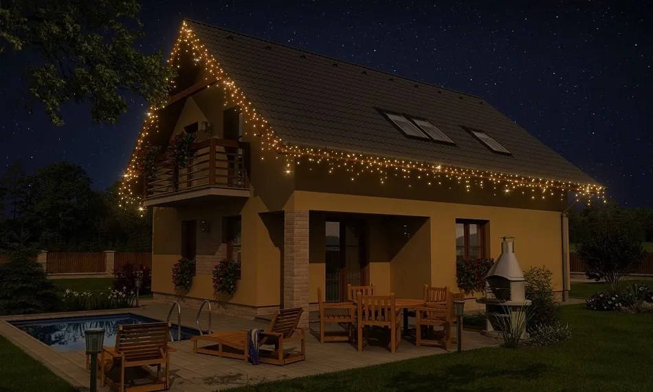 DECOLED Sada LED svetiel pre dom, 9+1 zdarma, teplá biela, čierny kábel, Easy Fix, IP67