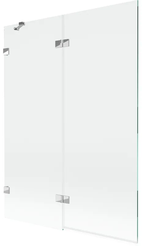 Mexen Lunar, 2-krídlová vaňová zástena ľavá 130 x 150 cm, číre sklo, chrómová, 897-130-100-01-00-L