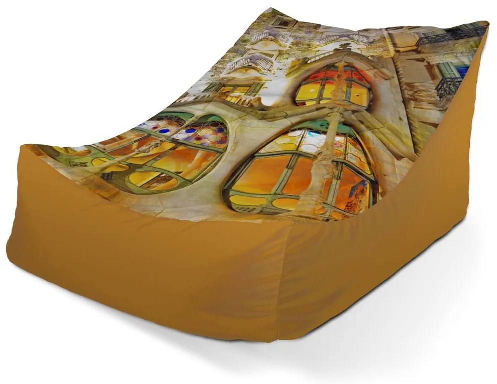 Sedací vak Lounge Barcelona Gaudi Casa Batllo 1, hnedá