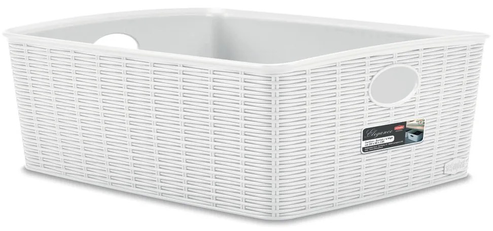 STEFANPLAST Úložný kôš Elegance L High, biely