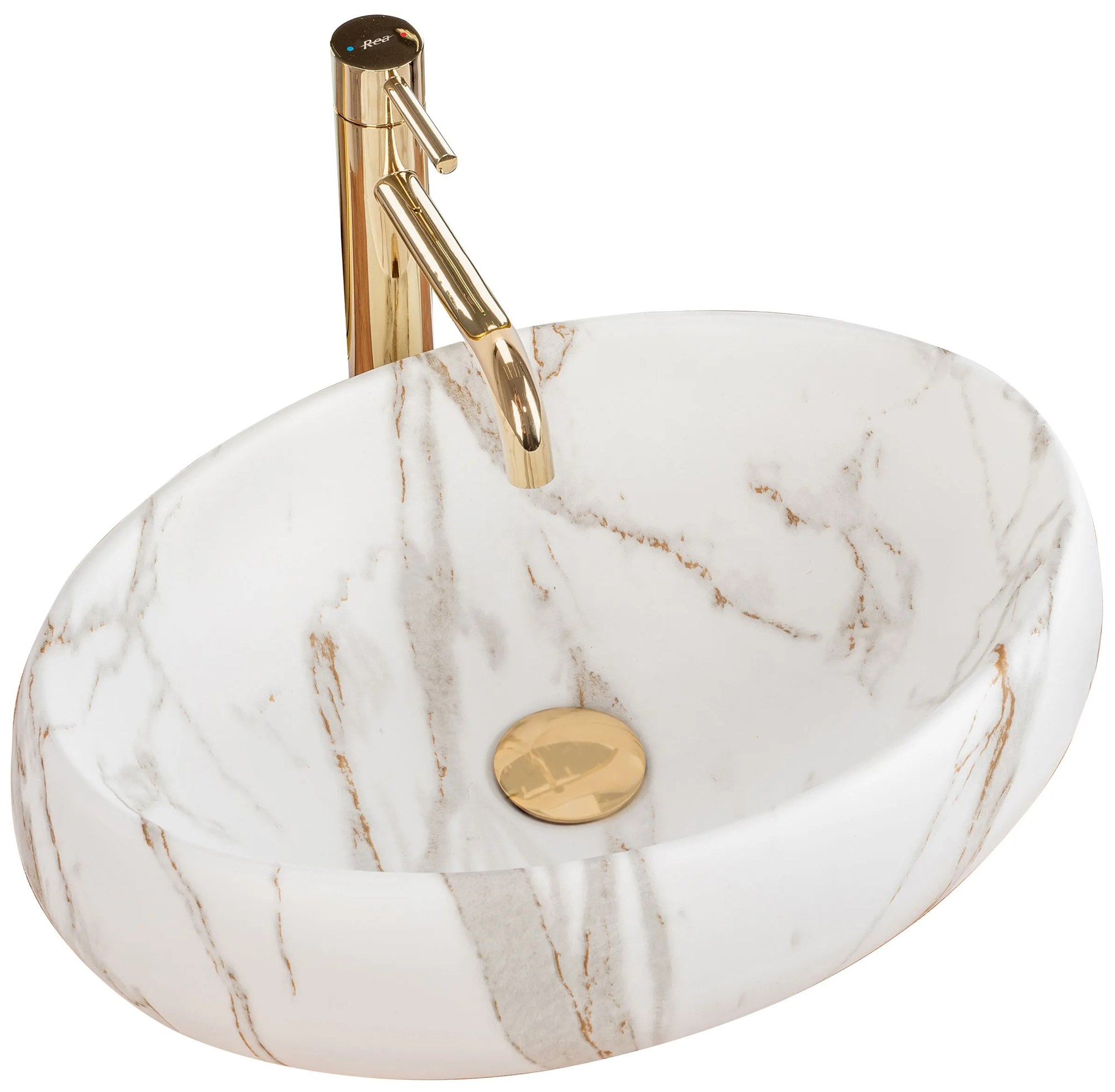 Rea Linda Lava umývadlo, 49 x 34 cm, imitácia kameňa-lava matná, REA-U8568