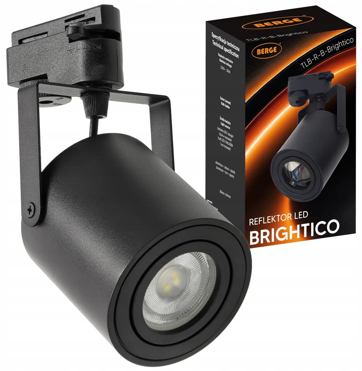 BERGE LED koľajnicové svetlo GU10 - čierne