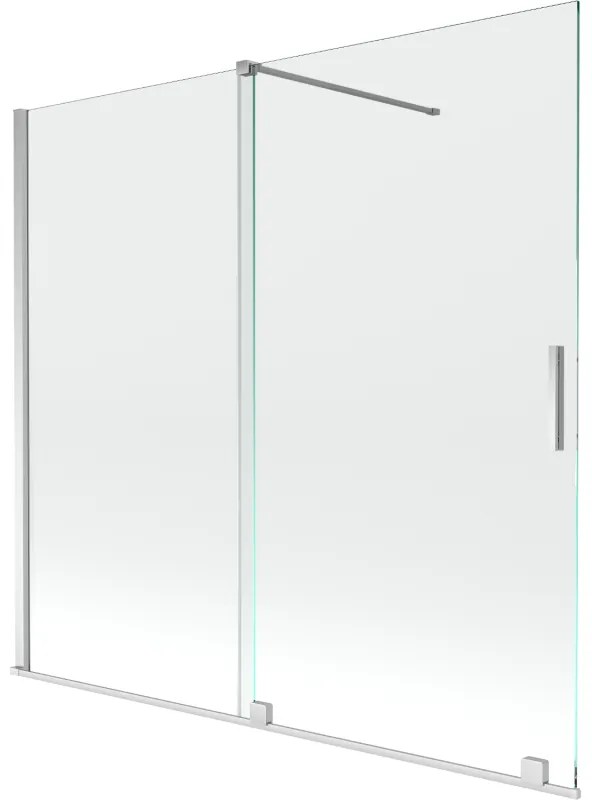 Mexen Velar, 2-krídlová posuvná vaňová zástena 170 x 150 cm, 8mm číre sklo, chrómový profil, 896-170-000-01-01