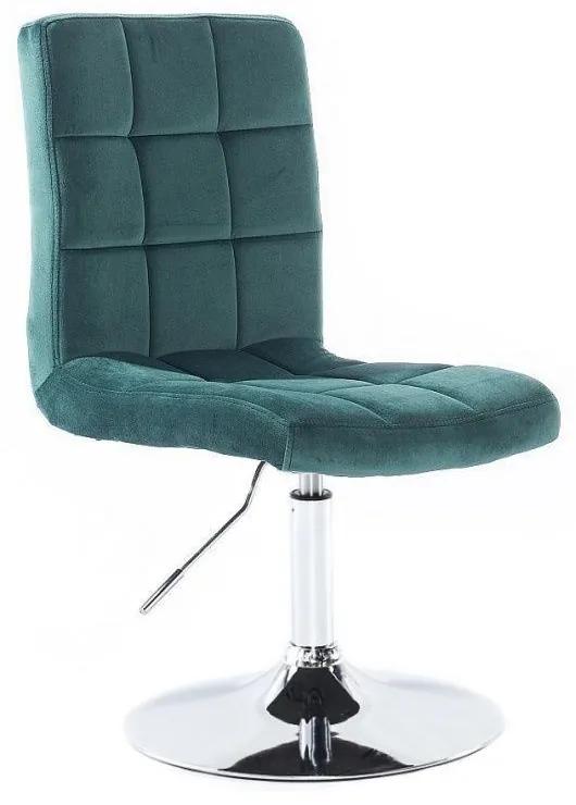 LuxuryForm DESIGN Stolička TOLEDO VELUR na striebornom tanieri - zelená