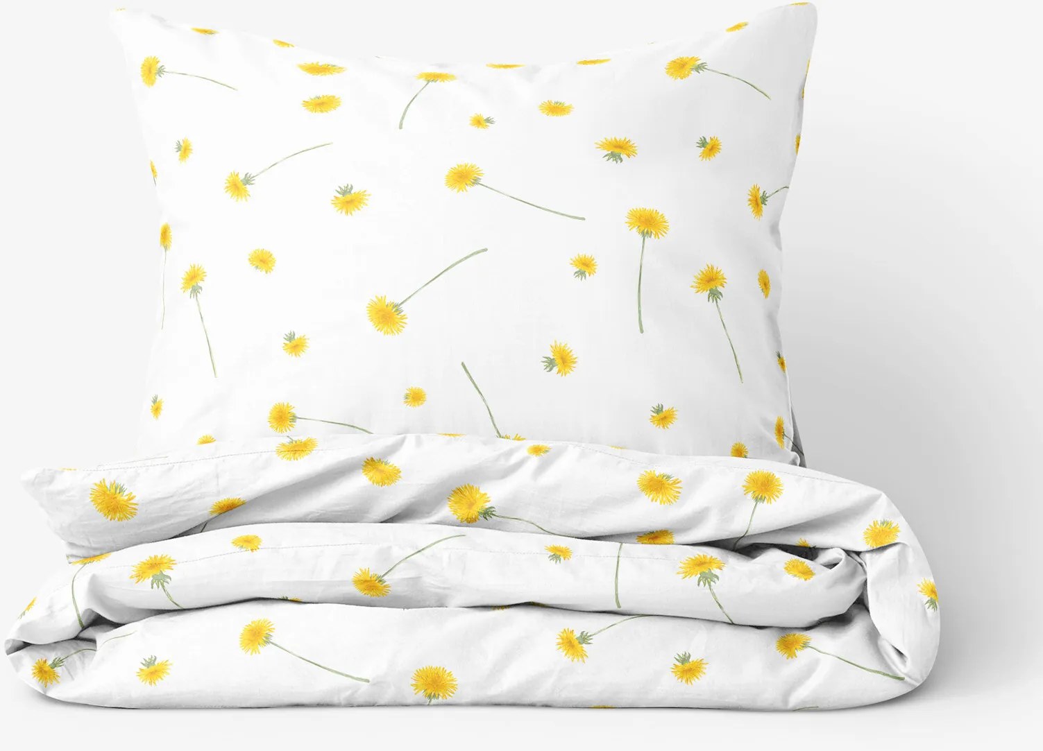 Goldea bavlnené posteľné obliečky - púpavy 140 x 200 a 70 x 90 cm