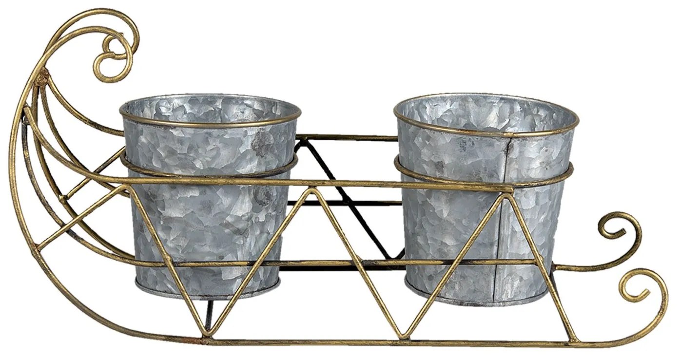 Zlaté kovové sane s kýbliky - 36 * 14 * 17 cm Zlaté kovové sane s kýbliky - 36 * 14 * 17 cm