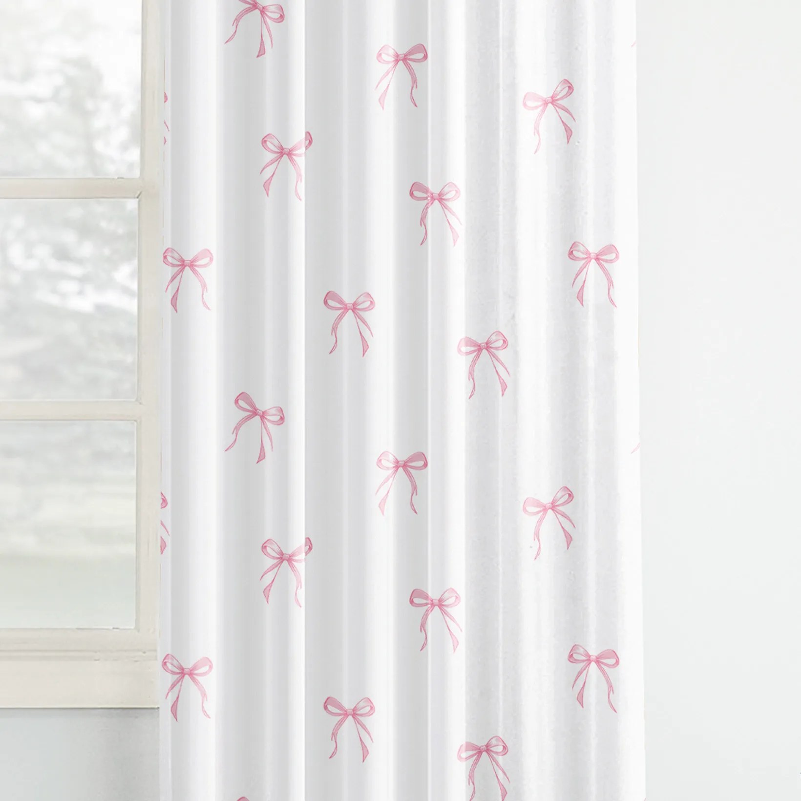 Goldea detský bavlnený záves - ružové mašličky 140x150 cm