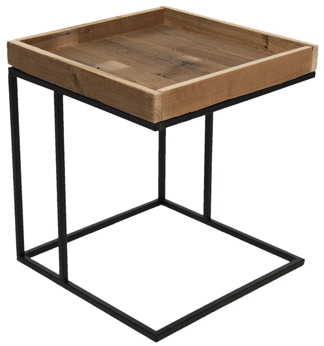 Dreveno-kovový odkladací stolík Renart - 40 * 40 * 45 cm