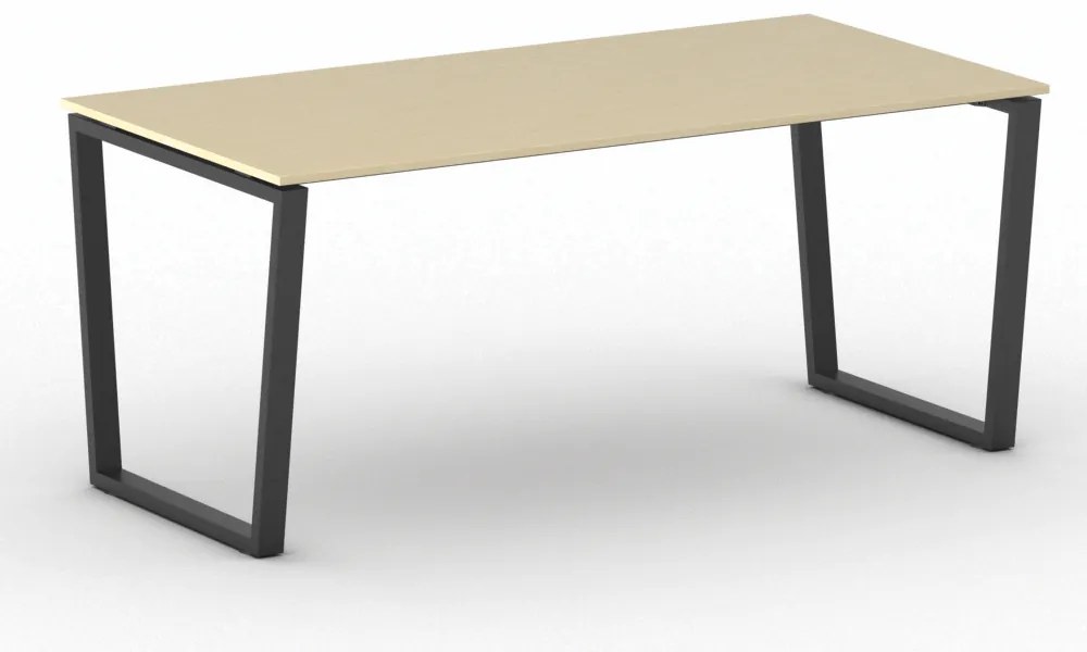 Kancelársky stôl PRIMO IMPRESS, 180x90 cm, čierna podnož, breza
