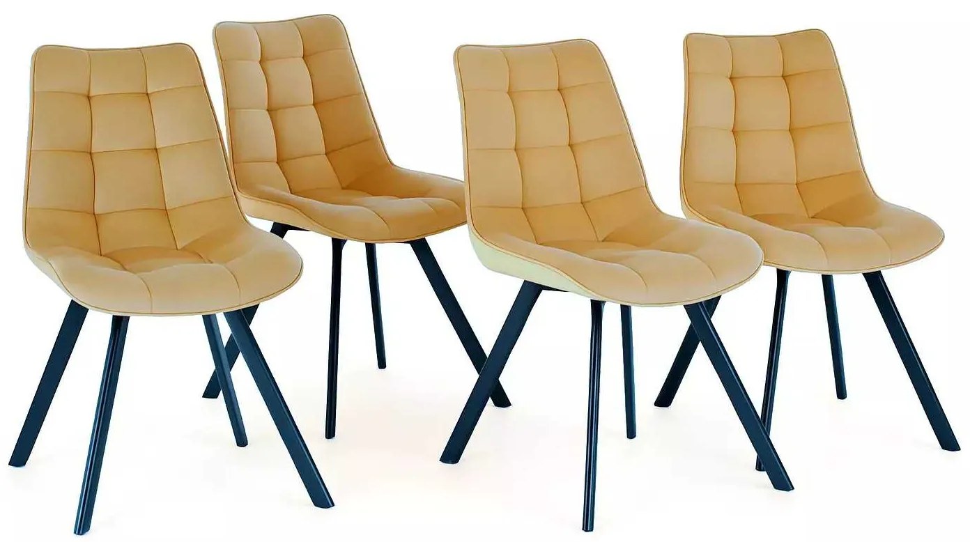 LuxuryForm DESIGN Stolička ORLEN VELUR - béžová - SET 4 ks