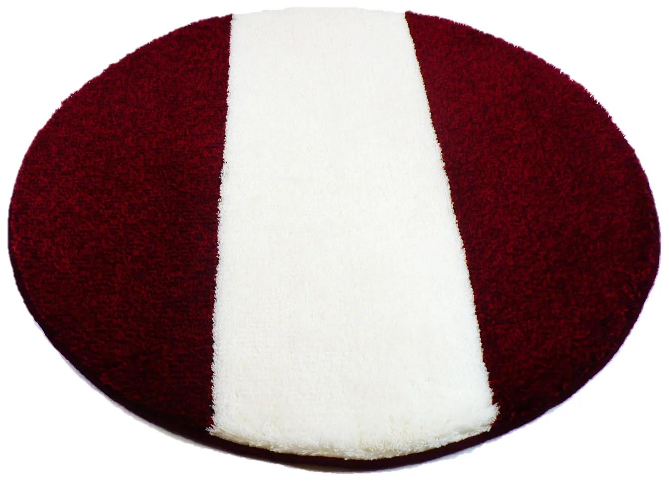 ROUTNER Kúpeľňová predložka ATHENA Bordó 10302 - Bordó / Kruh Ø 90 cm 10302