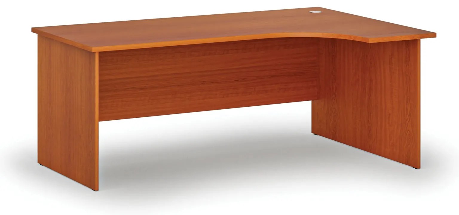 Rohový kancelársky písací stôl PRIMO WOOD, 180x120 cm, pravý, čerešňa