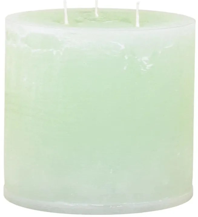 Zelená široká sviečka s 3 knôtmi Macon Rustic green - Ø 15*15 cm / 80 hodín