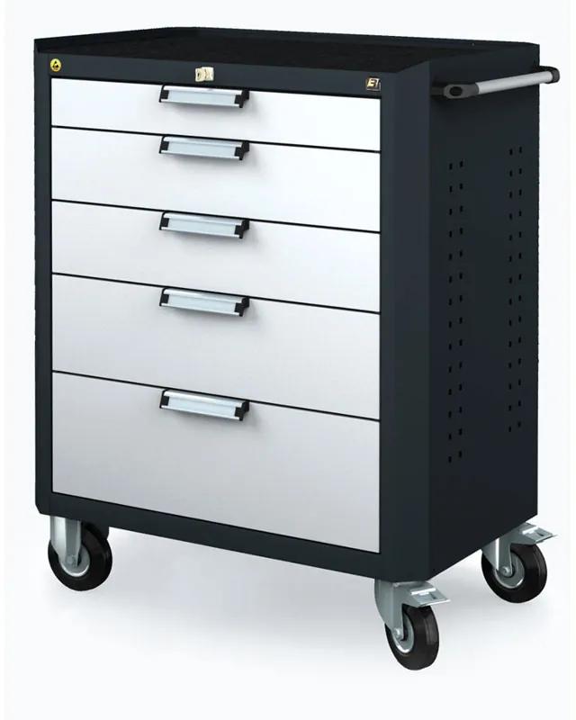 Alfa 3 Antistatický dielenský ESD vozík, 968 x 765 x 500 mm, 5 zásuviek