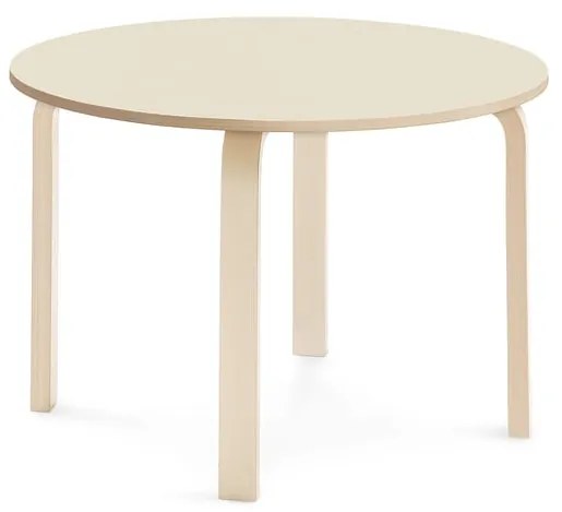 Stôl ELTON, Ø 900x590 mm, laminát - breza, breza