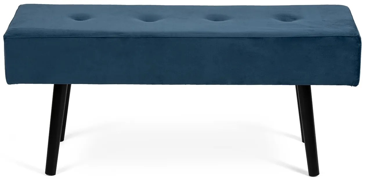 Noela Zamatová lavica s čiernou podnožou MOZA modrá