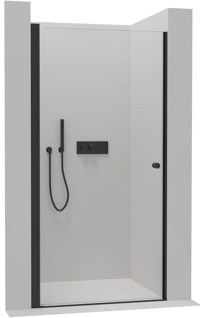 CERANO - Sprchové krídlové dvere Antelo L/P - čierna matná, transparentné sklo - 120x190 cm, CER-CER-481756