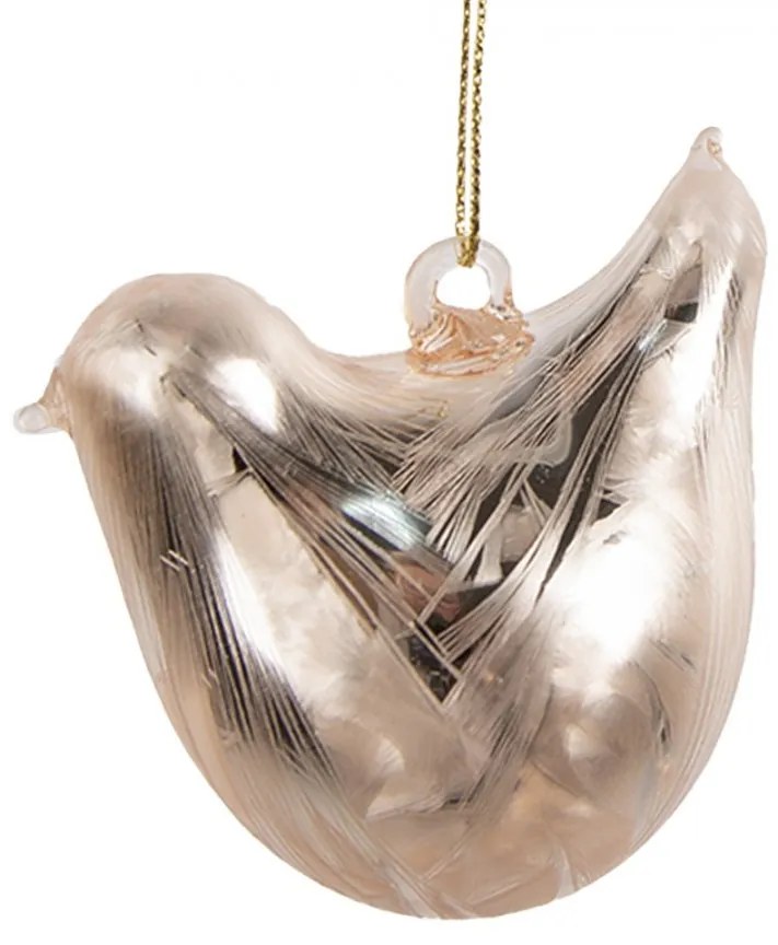 Závesná dekorácia ružový sklenený vtáčik - 7*4*6 cm Závesná dekorácia ružový sklenený vtáčik - 7*4*6 cm